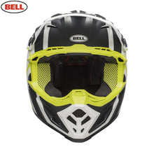 Load image into Gallery viewer, BELL MX Moto-9 Mips District Matte White/Black/Green Light Motocross Helmet