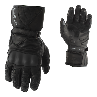 RST GT Mens CE BLACK Motorcycle Leather Summer Sports Gloves