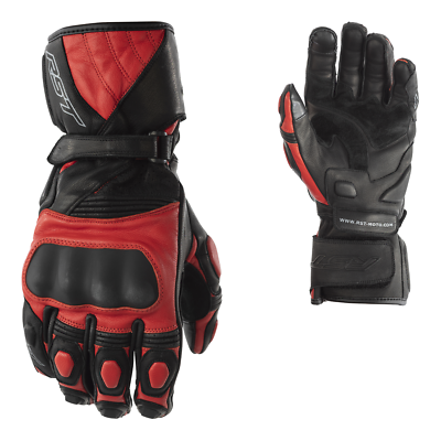 RST GT Mens CE RED/BLACK Motorcycle Leather Summer Sports Gloves