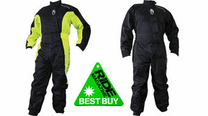 RICHA TYPHOON Black/Yellow Waterproof Motorbike 1PC Over Rainsuit