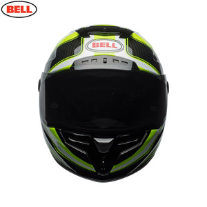 Bell Street RACE STAR SECTOR White/Hi-Viz Green Carbon Flex Impact Liner Helmet