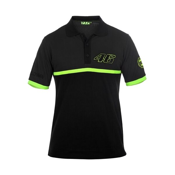 Valentino Rossi Mens Black Polo Shirt Official MotoGP Merchandise VR46 Biker Bits Ltd