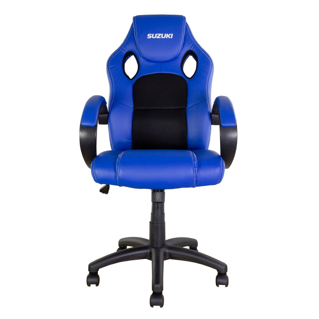 Bike-It SUZUKI Blue RIDER MotoGP Chair Office/Garage Heavy Duty Swivel Casters