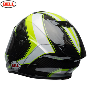 Bell Street RACE STAR SECTOR White/Hi-Viz Green Carbon Flex Impact Liner Helmet