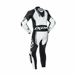 IXON VORTEX 2 White/Black Leather Technical CE Certified Motorbike Racing Suit