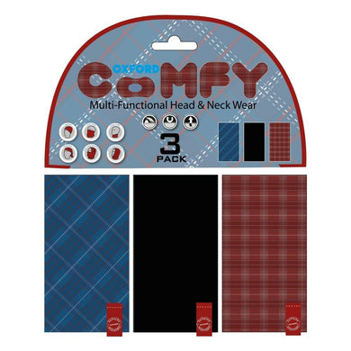 3 Oxford COMFY Plaid Multi-Function Head & Neck Snood/Scalf/Bandana/Beanie/Mask