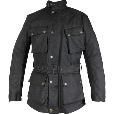 RICHA BONNEVILLE LADY Black Quality Waxed Cotton Motorcycle/Scooter Jacket