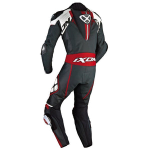 IXON MIRAGE Black/White/Ducati Red Kangaroo/Cow Leather Motorbike Racing Suit