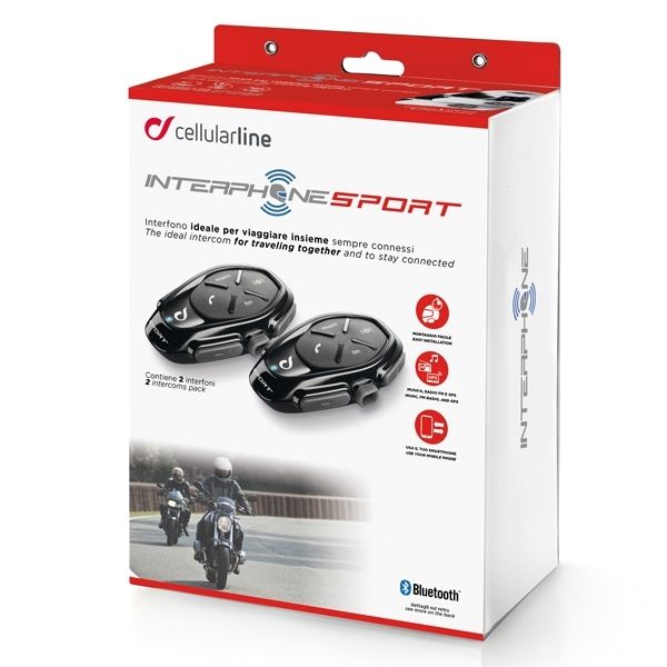 INTERPHONE Sport Twin Pack 2 Motorcycle Bluetooth Communication Intercom System