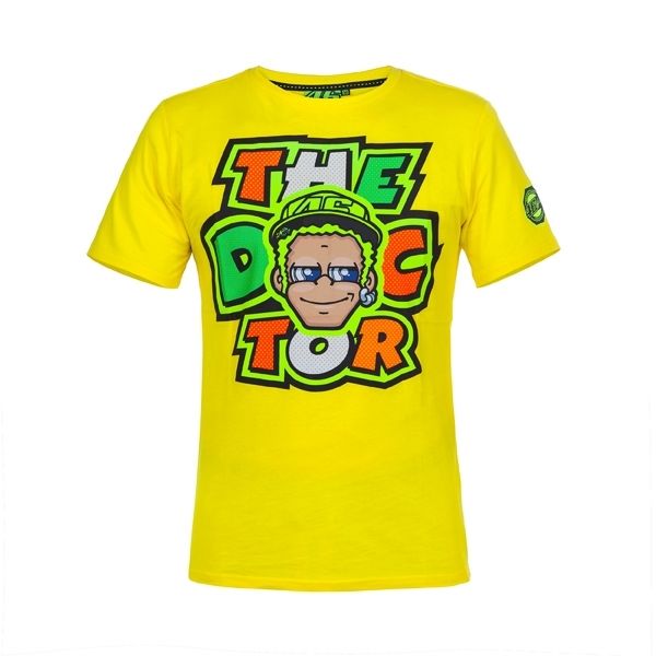 Valentino Rossi Mens Yellow T-Shirt The Doctor Official MotoGP Merchandise VR46