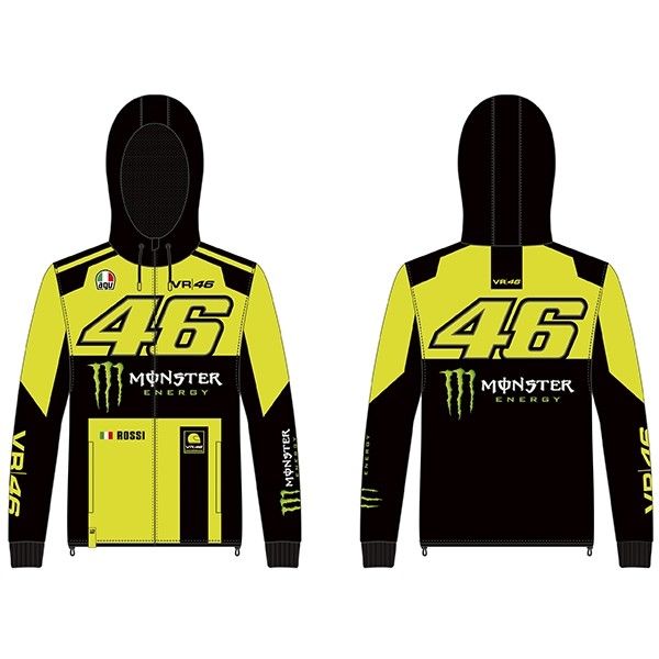 VR46 Full Zip Hoody Hoodie MONSTER Valentino Rossi Official MotoGP Merchandise