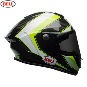 Bell Street RACE STAR SECTOR White/Hi-Viz Green Carbon Flex Impact Liner Helmet