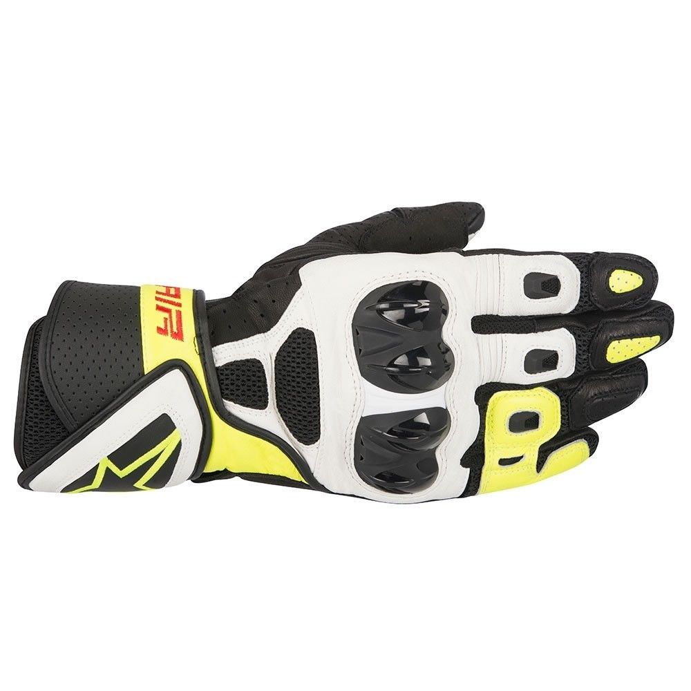 ALPINESTARS SP-AIR Black/White/Fluo Motorcycle Leather/Mesh Summer Gloves