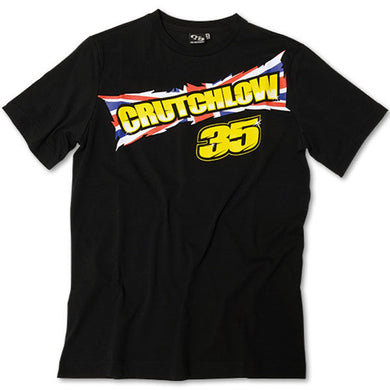 Cal Crutchlow UK Flag 35 Black T-shirt Official MotoGP Merchandise Union Jack