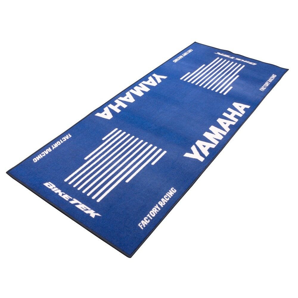 Biketek YAMAHA Blue/White Motorbike Garage Pit Mat Motorcycle Floor Rug