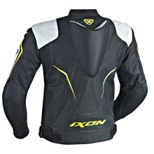 Load image into Gallery viewer, IXON ORCUS Leather Black/White or Yellow Sports Motorbike Jacket CE Certified