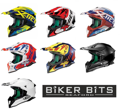 X-Lite X-502 Motocross MX Off-Road Green Lane Motorcross Peak Helmet X502