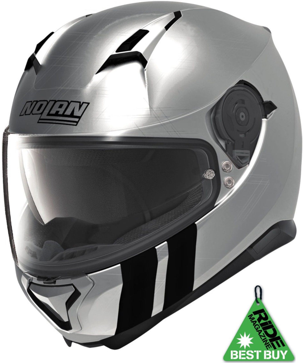 Nolan N87 MARTZ N-Com SCRATCHED CHROME Motorcycle Helmet Pinlock RIDE BEST BUY