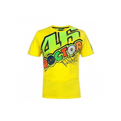 Valentino Rossi Men Yellow T-Shirt The Doctor Official MotoGP Merchandise VR46