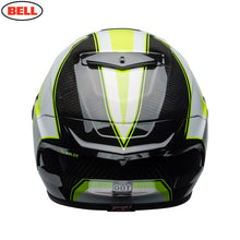 Load image into Gallery viewer, Bell Street RACE STAR SECTOR White/Hi-Viz Green Carbon Flex Impact Liner Helmet