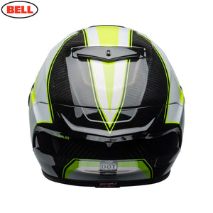 Bell Street RACE STAR SECTOR White/Hi-Viz Green Carbon Flex Impact Liner Helmet