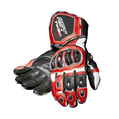 RST TRACTECH EVO Red Motorbike CE Leather Sports Gloves