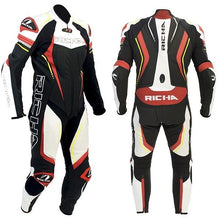 Load image into Gallery viewer, RICHA FRANCORCHAMPS 1 Piece Black/Yellow/Red Motorbike Leather Race Track Suit