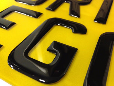 3D BLACK GEL Raised Letters MOTORBIKE Number/Show Plate 9x7 Legal Size or 8x6