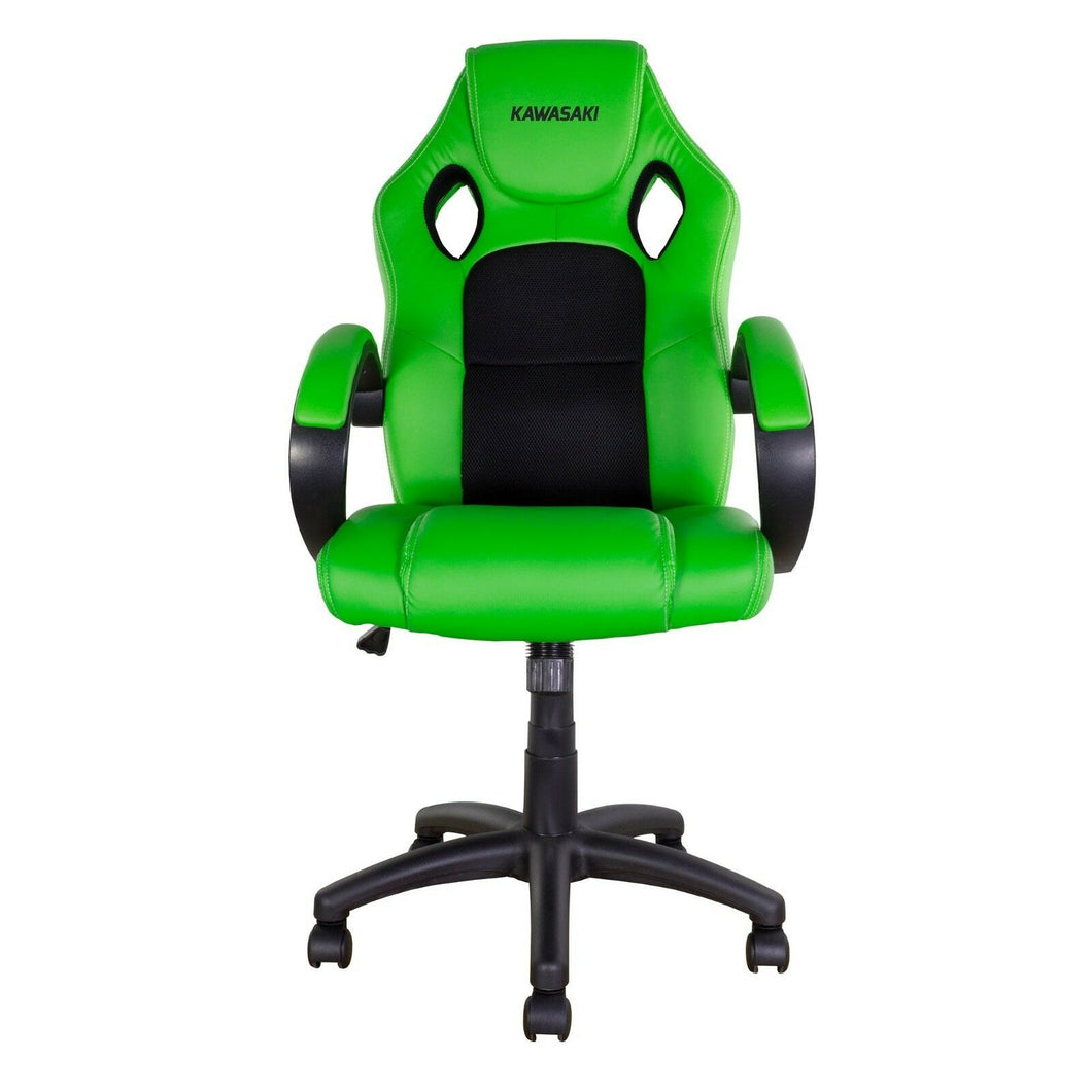Bike-It KAWASAKI Green RIDER MotoGP Chair Office/Garage Heavy Duty Swivel