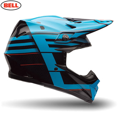 BELL Moto-9 Flex BLOCKED Blue/Black Carbon Pro Circuit Motocross MX Helmet