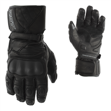 RST GT Mens Black CE Approved Waterproof Leather Motorcycle Sports Summer Gloves