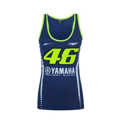 Ladies Valentino Rossi Yamaha M1 Blue Tank Top Vest Official VR46 Merchandise