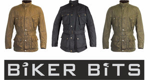 RICHA BONNEVILLE Waxed Cotton Classic Motorcycle Waterproof Jacket CE Armour