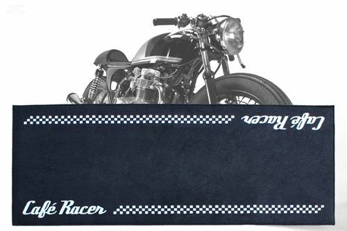 Bike-It CAFE RACER Black Motorbike Garage Pit Mat Floor Rug