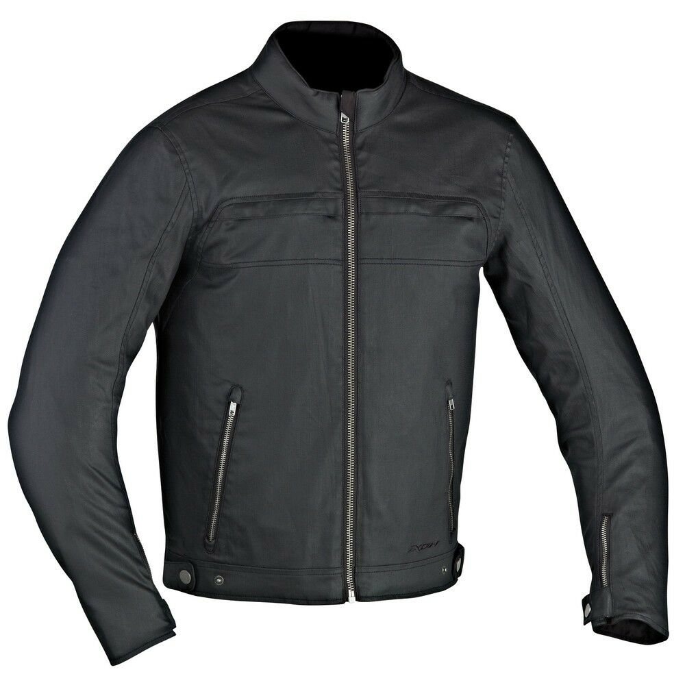 IXON SUBURB Black Wax Cotton Waterproof Motorcycle/Scooter CE Bomber Jacket