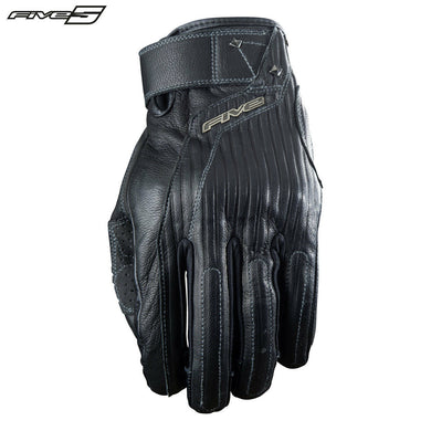 Five EL CAMINO Black Embossed Striped Leather Custom/Cruiser Motorbike Gloves