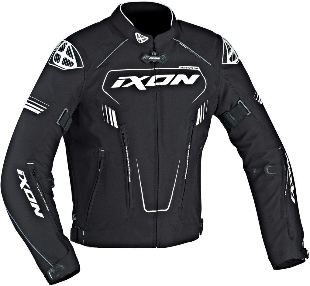 IXON ZEPHYR HP Black/White Technical/Versatile Sports Motorbike Jacket 4 Seasons