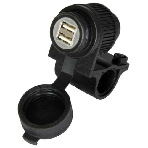 OXFORD Motorcycle Dual USB socket (5V 2Amp) & 10amp fused 1.2mtr loom