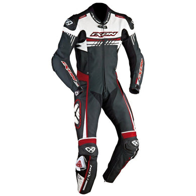 IXON MIRAGE Black/White/Ducati Red Kangaroo/Cow Leather Motorbike Racing Suit