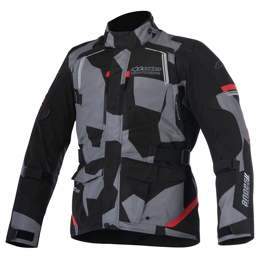 Alpinestars ANDES V2 Drystar Camo Red Motorcycle Textile Touring Jacket