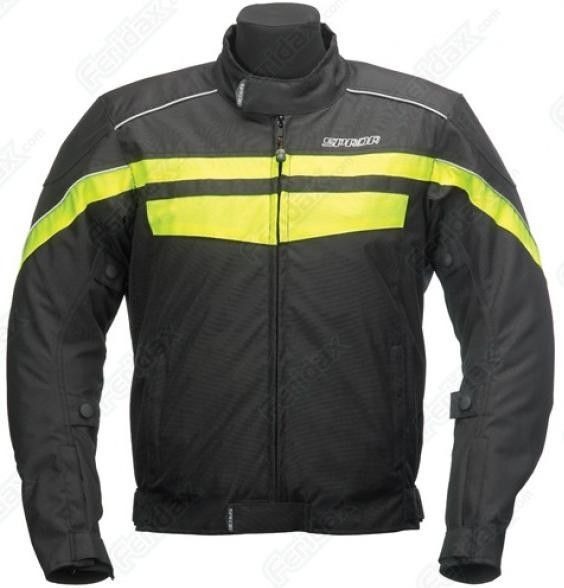 SPADA ENERGY Black/Yellow Flo Hi-Vis Textile Waterproof Motorbike/Scooter Jacket