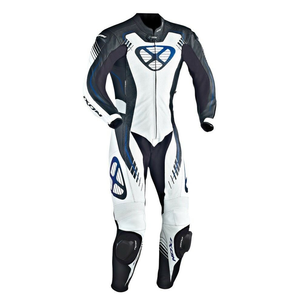 IXON STARBURST Black/White/Blue Suzuki/Yamaha Leather Motorbike 1PC Racing Suit