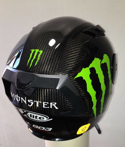 X-Lite X803 CARBON Puro Gloss MONSTER Stickers FREE Dark Visor Motorbike Helmet