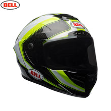 Load image into Gallery viewer, Bell Street RACE STAR SECTOR White/Hi-Viz Green Carbon Flex Impact Liner Helmet