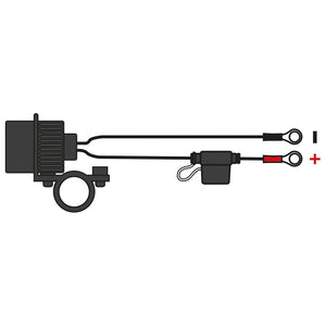 OXFORD Motorcycle Dual USB socket (5V 2Amp) & 10amp fused 1.2mtr loom