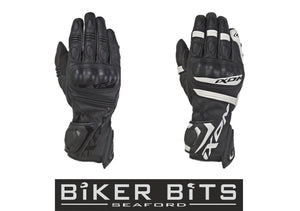 IXON RS TEMPO Motorcycle Summer Black/White Leather Racing Gloves CE Level 1