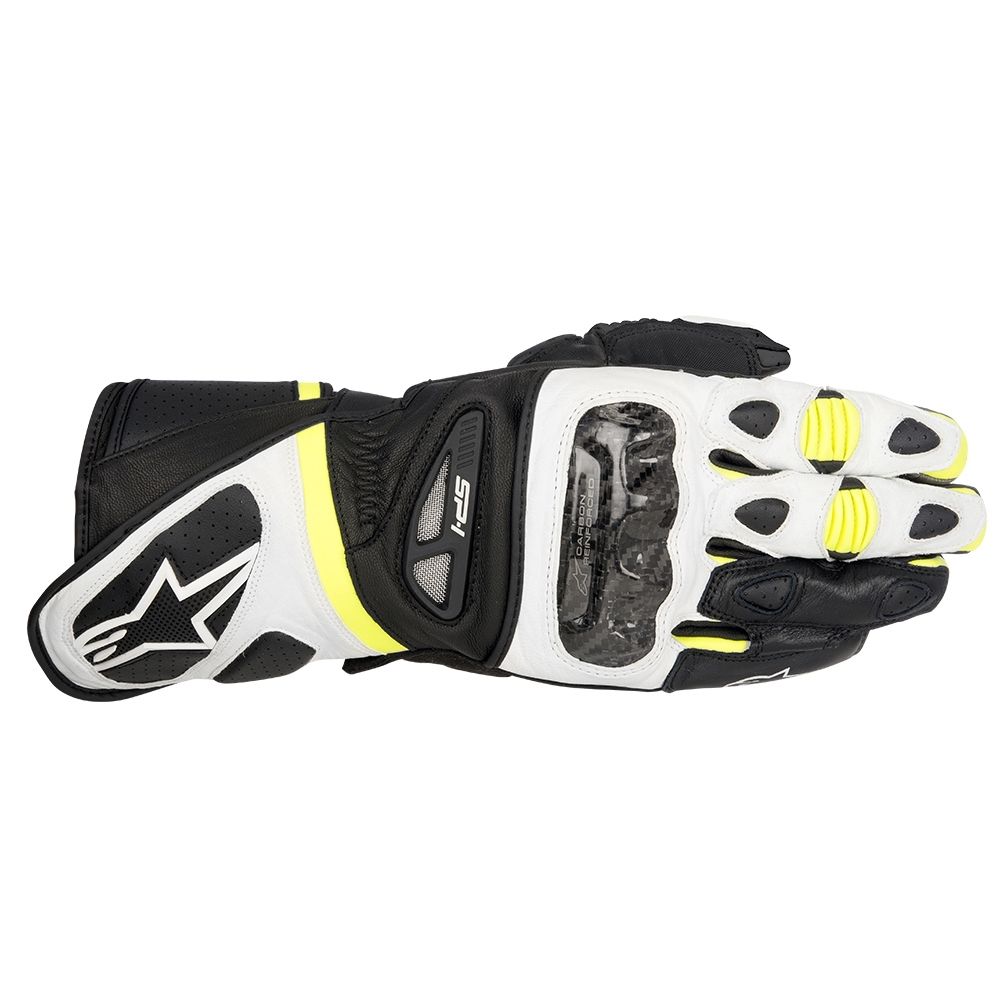 10% OFF ALPINESTARS SP-1 Black/White/Fluo Yellow Motorbike Leather Racing Gloves