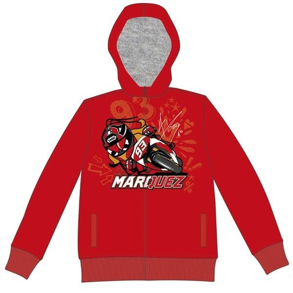 KIDS Marc Marquez 93 Red Hoody VR46 Official MotoGP Merchandise Child/Boys