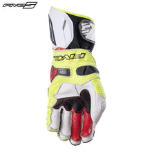 Load image into Gallery viewer, Five RFX Race White/Yellow Motorbike Sports Gloves ADVANCED CARBON Technology