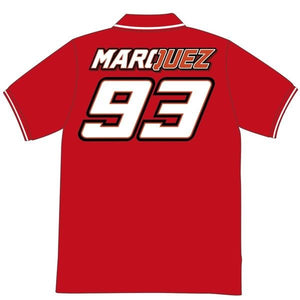 KIDS Marc Marquez 93 Red Polo Shirt Official VR46 MotoGP Merchandise Child/Boys